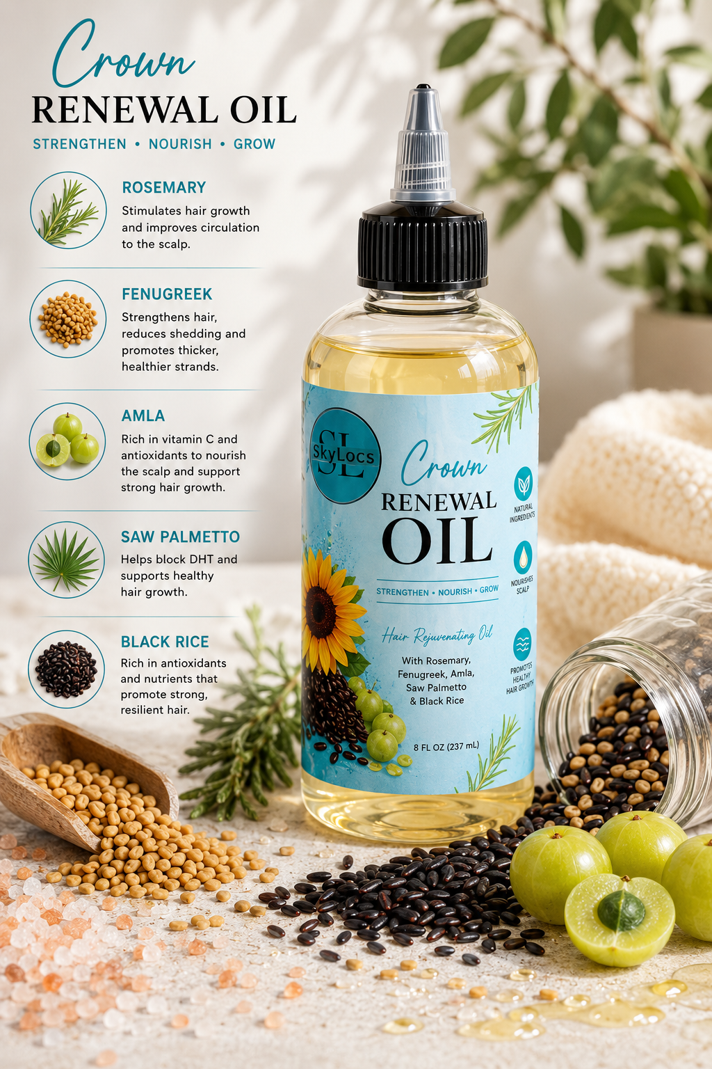Crown Renewal Oil- Supports Growth and Thickening